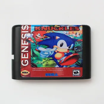 Sonic un Knuckles & Sonic 3 16 Bitu MD Spēles Karti Uz Sega Mega Drive Genesis