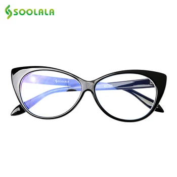 SOOLALA Cat Eye Anti Zilā Gaisma Lasīšanas Brilles Sievietēm Acu Aizsardzība Datoru, Optisko Rāmis Recepšu Lasītājs, Lasīšanas Brilles