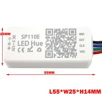 SP110E Bluetooth Kontrolieris Pikseļu led gaismas sloksne ar smart phone WS2812B SK6812 LPD8806 DMX512 1903 RGB/RGBW DC5-12V Jaunas