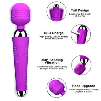 Spēcīgs Burvju Nūjiņu AV Vibrators Seksa Rotaļlietas Sievietei Klitora Stimulators G Spot Impulsdevēja Massager Phalos Dzimumlocekļa Sieviešu Dzimuma Veikals