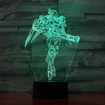 Spēle Overwatch Bērniem LED Nakts Gaisma Usb Krāsains Pharah Attēls Iekštelpu Dekori Akumulatora Lampiņa Dāvanu PLŪSMAS Tabula Nakts Lampas Fareeha Amari