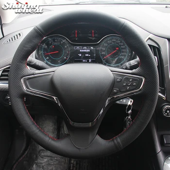 Spīd kviešu Melna Mākslīgās Ādas Automašīnas Stūres Rats Segumu Chevrolet Cruze. Gadam Volt 2016 2017 Jaunā Cruze