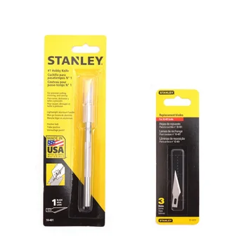 Stanley vieglā metāla rokturi asmeņa hobijs nazi, kas ar 3 nomaiņa tērauda asmeņi DIY kuteris gravēšana naži mākslas un amatniecības 34660