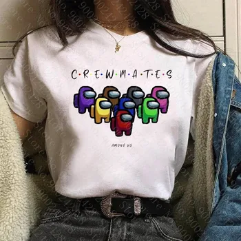Starp Mums Spēle, T Krekls Sievietēm Streetwear Video Spēli Harajuku Tees Anime Multfilmu Estētiku Tshirt Jaunu Vintage Sieviešu Tshirts Sieviete