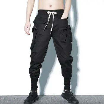 Streetwear Pavasara Harēma Bikses Vīriešu Hip Hop Black Gadījuma Jogger Bikses Vīriešu 2020 Jaunas Treniņbikses Multi-kabatas Kravas Bikses Vīriešiem