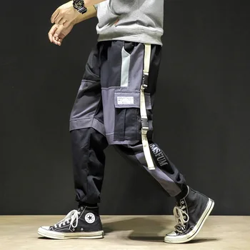 Streetwear Vīriešu Multi Kabatas Kravas Harēma Bikses Hip Hop Gadījuma Vīrietis Dziesmu Bikses Joggers Bikses Modes Harajuku Vīriešu Bikses