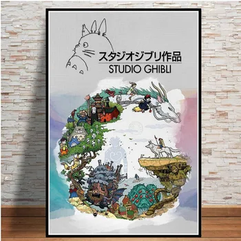Studio Ghibli Anime Dedzīgs Prom Totoro bildes karikatūra krāsošana HD kvalitātes Mājas Dekoru Mākslas Dekoru, plakāti, kanvas glezna M677