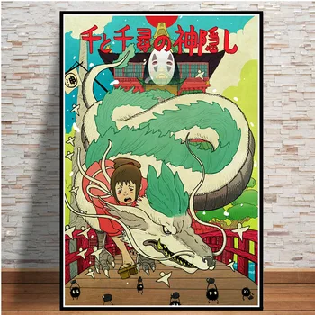 Studio Ghibli Anime Dedzīgs Prom Totoro bildes karikatūra krāsošana HD kvalitātes Mājas Dekoru Mākslas Dekoru, plakāti, kanvas glezna M677