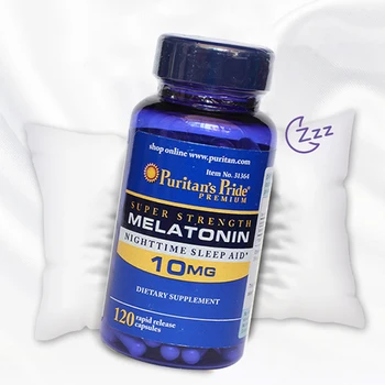 Super Izturība Melatonīna 10mg*120 Gab Palīdz Uzlabot Miega Nakts Miega Atbalstu Karstā Pārdošanas