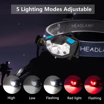 Super Spilgti LED Kustības Sensors Lukturis Ūdensizturīgs Lādējams 8 Režīmi Lukturīti, Ar Baltu Sarkano Lukturu Kempings/Zvejas