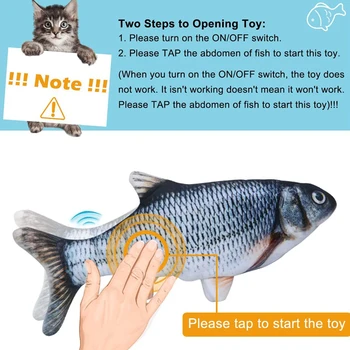 SUPREPET Dejas Zivju Kaķis Rotaļlietas 3D Plīša Nozvejas Mani Rotaļlieta ar Catnip Elektriskās Uzlādes ar USB Interaktīvās Kaķis Rotaļlietas Trīcošās Zivju Kaķis Rotaļlietas