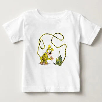 Sur la piste du Marsupilami piedzīvojumu T-Krekls Smieklīgi ilgi asti leopard karikatūra krekls zēnu, Meiteni, Vasaras krekls bērniem īsām piedurknēm