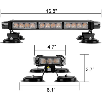 SXCLG 16.8 Collu Strobe LED Mirgo Gaismas Josla Augstas Intensitātes Avārijas Bīstamības Brīdinājuma Bākas Lukturi ar Magnētisko Pamatni uz Automašīnas