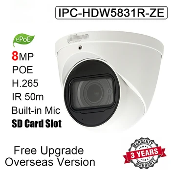 Sākotnējā Dahua IPC-HDW5831R-ZE 8MP POE H. 265 IP67 IS 50m Dome IP Kamera IPC-HDW5831R-ZE Tīkla Kamera ar logo
