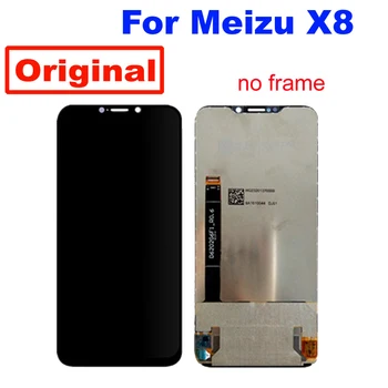 Sākotnējā Labākais MEIZU X8 LCD Displejs 10Point Touch Screen Digitizer Montāža Sensors X8 + Rāmis, Stikls