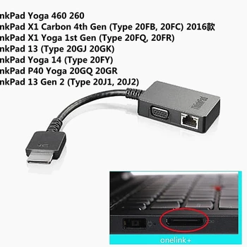 Sākotnējā Lenovo ThinkPad OneLink+ VGA RJ45 ethernet tīkla adapteris ThinkPad 2016 X1Carbon jaunu S2 S3 P40 VGA/RJ45