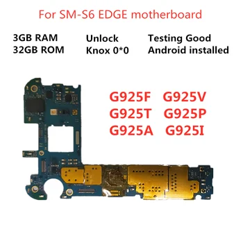 Sākotnējā mātesplati par Samsung Galaxy S6 MALU Atbloķēt mainboard G925F G925V G925P G925T G925A mātesplati 32GB Loģika Valde