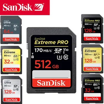 Sākotnējā SanDisk Extreme Pro/Ultra 64GB SD Karte, Atmiņas Karte 32GB 128GB flash kartes 16 GB Class 10 U3 1080p 3D Full HD Kameras 5043