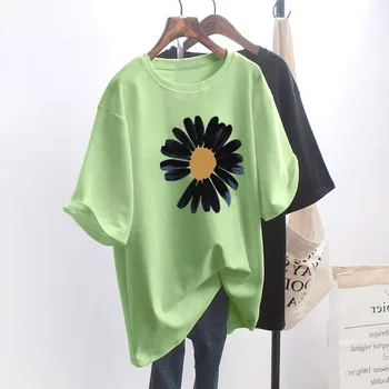 T-Krekls Plus Izmēra 5xl Margrietiņas Iespiesti Topi Sieviešu Vasaras korejas Janpan Tee 