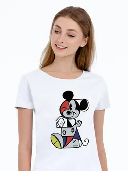 T-krekls sievietēm Pikaso stilā, Disney, balts, kokvilnas, 55543.61