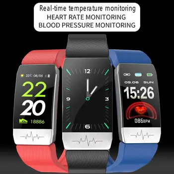 T1S Smart Watch Sievietēm, Vīriešiem, Bērniem, Ķermeņa Temperatūras Mērījumu asinsspiediens, Sirdsdarbības Monitoringa Fitnesa Tracker Sporta aproce