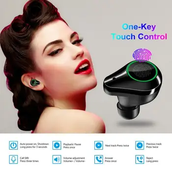 T9 TWS Austiņas Stereo Bluetooth 5.0 Bezvadu Austiņas ar mic Ūdensdrošs LED Power Bank Bezvadu Earbuds par iphone, huawei