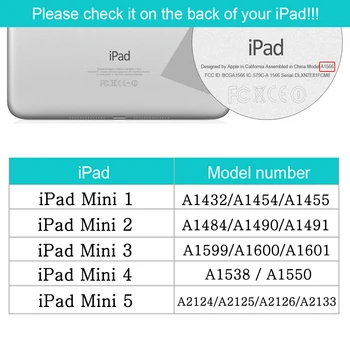 Tablet case for Apple iPad Mini 1 2 3 4 5 7.9 auto mosties miega smart cover magnētisko būtiska iPad Mini 2th 3th 4 5 Paaudzes