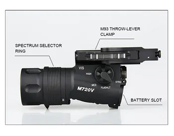 Taktiskā M720V LED Lukturīti Iekārtas / Pastāvīgi / Strobe CREE R5 400 Lm Airsoft Gun Lukturīti 2 Krāsu Medībām