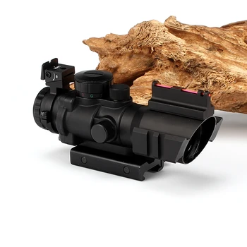 Taktiskā ohhunt 4x32 Kompakts Riflescope Tri-Izgaismotas Ātru Sākot Tīkliņš ar Atpakaļ uz Augšu Optisko Šķiedru Priekšējiem un Aizmugures Redzesloka