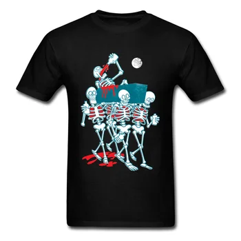 Tees Apbedīšanas Jau Miris, Topi, t-veida, 3D Galvaskausa Skelets Klasisko T Krekls, Kokvilna Apaļā Apkakle Vīriešu T-krekli Nāves Galvaskauss