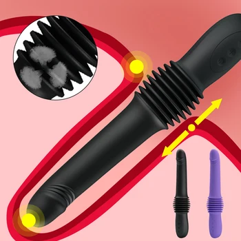 Teleskopiskie Dildo Vibrators Sievietēm Spēcīgs Zizlis G Spot Massager Anālais Plug Maksts Masturbator Klitora Stimulators Rotaļlietas Pieaugušajiem