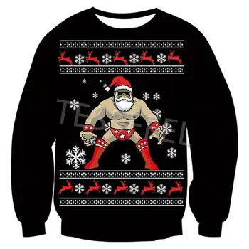 Tessffel Ziemassvētku Apģērbu Jautri 3D Iespiesti sporta Krekls Vīriešu un Sieviešu Modes Iela Rudenī O-kaklu garām Piedurknēm Krekls Style11 4269