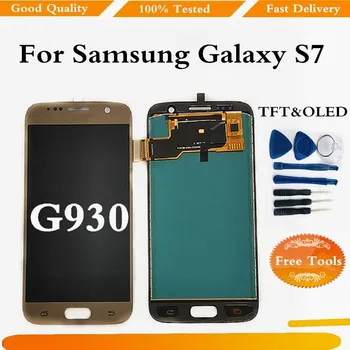 TFT Samsung S7 G930 LCD Displejs Ekrānā Pieskarieties Ekrāna Digitizer Samsung S7 G930F Ekrānu Nomaiņa