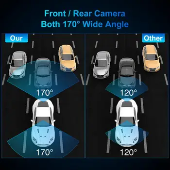 ThiEYE CarView 3 2.5 K DVR Kamera 10inch Touch Ekrāns, Full HD1080P Video Reģistrators ar Dual Objektīvs Spogulis, Atpakaļskata Dash Kamera