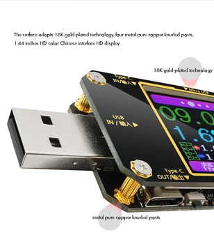 Tipa-C PD Multimetrs Detektoru USB Testeri w/ Bluetooth Ciparu Displejs Sprieguma un Strāvas Mērītāja Jaudas Mērīšanas Instrumenta