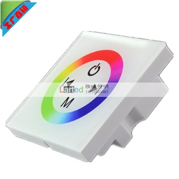 TM08-White/Black Touch paneļa RGB led dimmer Slēdzi pie Sienas kontrolieris 12V -24V MAX4A/CH par RGB/Vienu Krāsu led lentes