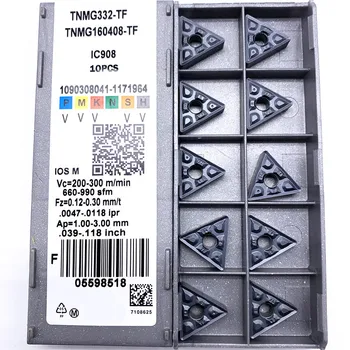 TNMG160408 TF IC907 / IC908 Ārējās Virpošanas Instrumenti, Karbīda ielikt TNMG 160408 Virpas, frēzes Instrumentu Tokarnyy pagrieziena ievietot