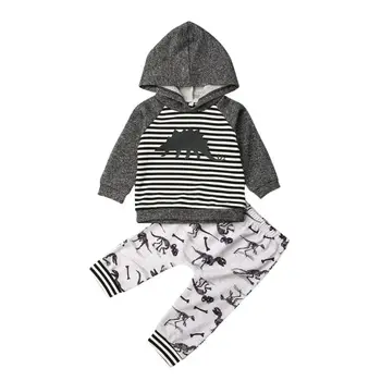 Toddler Zēnu Drēbes 2019 Gadījuma Infant Baby Boy Sabiezēt Camo Apģērbs ar garām Piedurknēm Topi, Bikses 2gab Drēbes 0-4Y