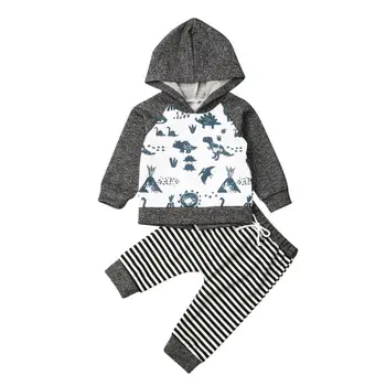 Toddler Zēnu Drēbes 2019 Gadījuma Infant Baby Boy Sabiezēt Camo Apģērbs ar garām Piedurknēm Topi, Bikses 2gab Drēbes 0-4Y