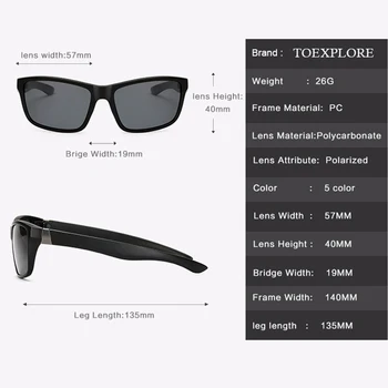 TOEXPLORE Polarizētās Vīriešiem Anti-Glare Saulesbrilles Sporta Brilles Braukšanas Brilles Āra Aizsargbrilles Luksusa Jaunu Zīmolu, Dizaineru UV400