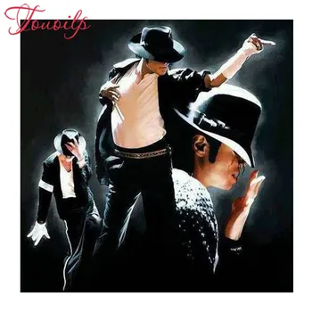 TOUOILP DIY Michael Jackson dimanta krāsošana spuare&kārta cross stitch dekoru diy dimanta izšūšanas darbi ar dimanta pilna plastmasas amatniecības