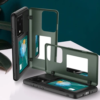 Triecienizturīgs Case For Samsung Galaxy S20 S20 Plus Karšu Īpašniekiem Back Case For Samsung S20 Ultra Segtu Ar Slēpto Make Up Spogulis