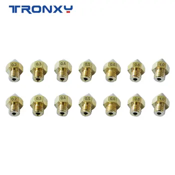 TRONXY 7PC 3D Printera Daļas, Misiņa, Vara Uzgali 0.2 0.3 0.4 mm 0.5 mm 0.6 mm 0.8 mm 1,0 mm Presēt Print Head Par 1,75 MM Pavedienu