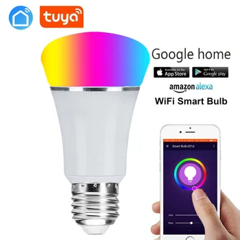 Tuya app tālvadības pults smart wifi spuldzes slēdzis krāsu korekcija savienojumu Amazon Alexa, Google home E27 B22 E26