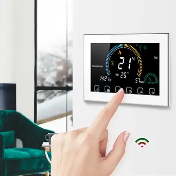 TUYA Programmējamu Apkures Termostats WIFI Google Home Kontroles Grīdas Siltuma Dual Sensors 16A/5A