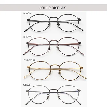 Tīra Titāna Rāmji, Brilles par Vīriešu un Sieviešu Kārtas Zīmola Dizaineru Briļļu Vintage Brilles Rāmis Retro Apļa Aizsargbrilles Mazo