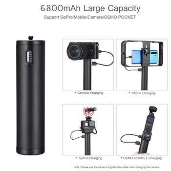 Ulanzi BG-2 6800mAh Power Battery Grip Nūju Gopro 7 6 5 Osmo Kabatas FIMI Palmu Snoppa Vmate Vlog Selfie Handgrip Tipa C