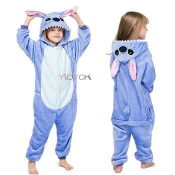 Unicorn Kigurumi Kids Sleepwear Zēni Meitenes Stich Panda Pidžamas Bērniem Funny Dzīvnieku Ziemas Onesies Meitenes, Unicorn Flaneļa Pyjama 28713
