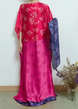Unikālas modes veida Multicolor Zīda sieviešu maix kleita Izmērs 145cm garums x platums 100cm Malaysai sievietes gara kleita Āfrikas kleita