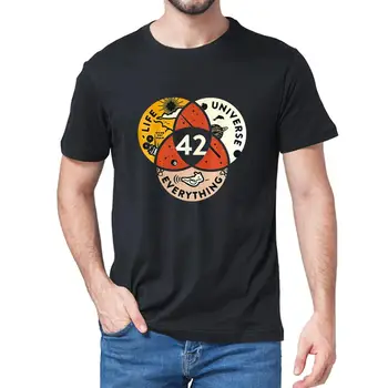 Unisex Kokvilnas, 42 Atbildēt Uz Dzīvi, Visumu Un Viss Douglas Adams Melns Vīriešu T-krekls sievietēm mīksto tee